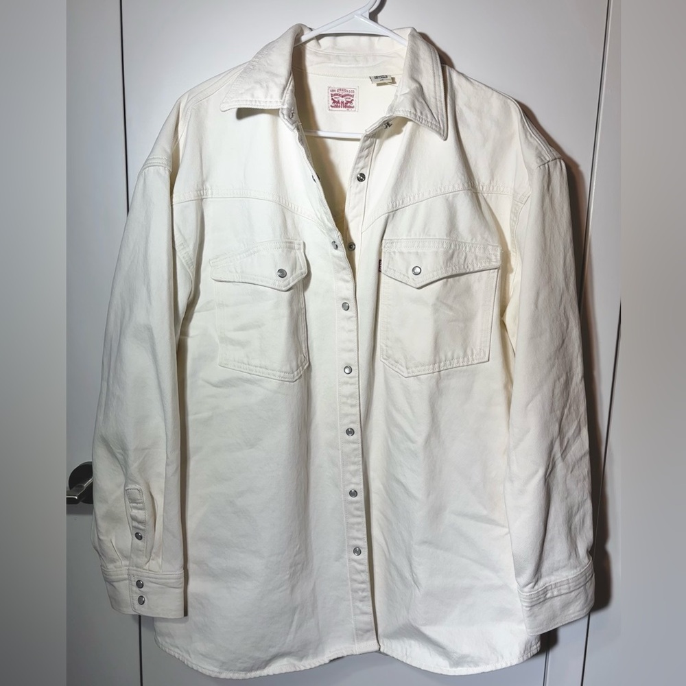 Levi’s white jacket/ button down
